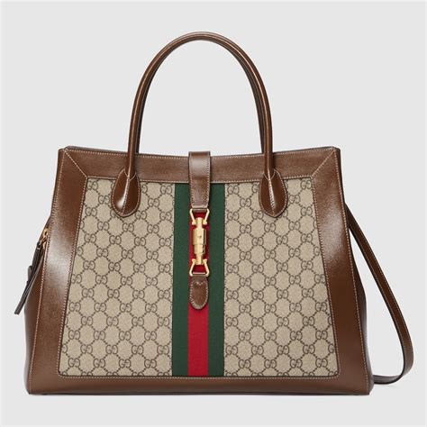 gucci jacquard purse|jackie 1961 large tote bag.